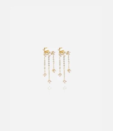 Boucles d'oreilles Finley ZAG – Multi-créoles acier doré or fin, vue face à l'oreille. Les Tendances de Charlotte, Saint-Quentin.