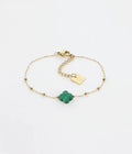 Bracelet Velasquez ZAG – Malachite et chaîne chapelet acier doré, pierre naturelle 8mm, 15cm + 3cm réglage. Les Tendances de Charlotte, Saint-Quentin.