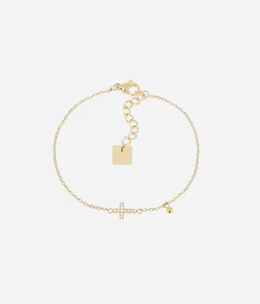 Bracelet Alvida ZAG – Chaîne fine acier doré or fin avec pendentif doré. Bijou hypoallergénique, Les Tendances de Charlotte, Saint-Quentin.