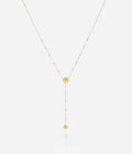 Collier Amber ZAG – Pendentif ovale serti zircons acier doré or fin, vue face au décolleté. Les Tendances de Charlotte, Saint-Quentin.