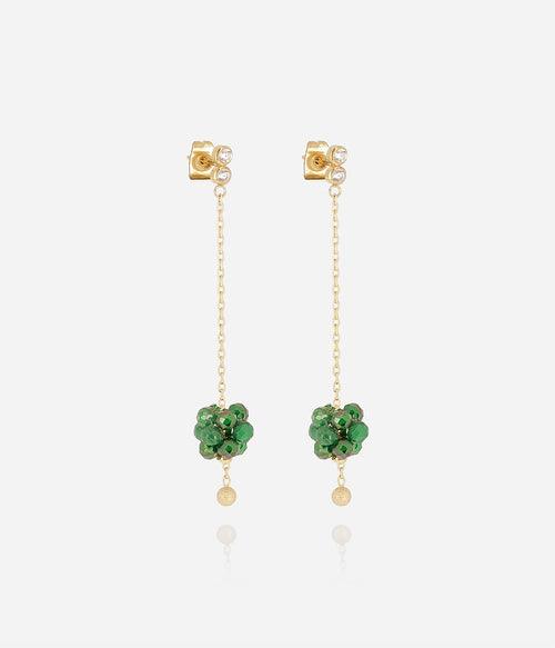 Boucles d'oreilles Bacca ZAG acier doré hypoallergénique porté, bijoux femme