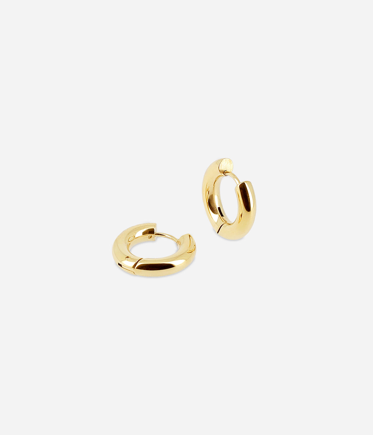 Petites créoles dorées Zag, diamètre 11 mm, anneau plein en acier doré