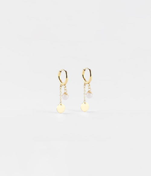 Boucles d'oreilles Josephine ZAG agate blanche hypoallergénique, bijoux femme Les Tendances de Charlotte