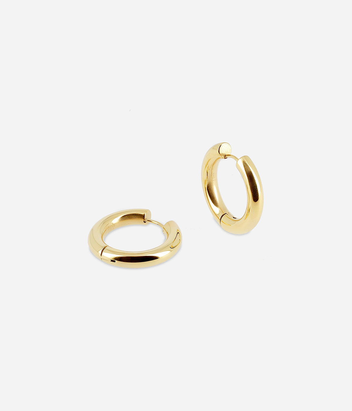Créoles épaisses Zag dorées, diamètre 20 mm et 6 mm d'épaisseur