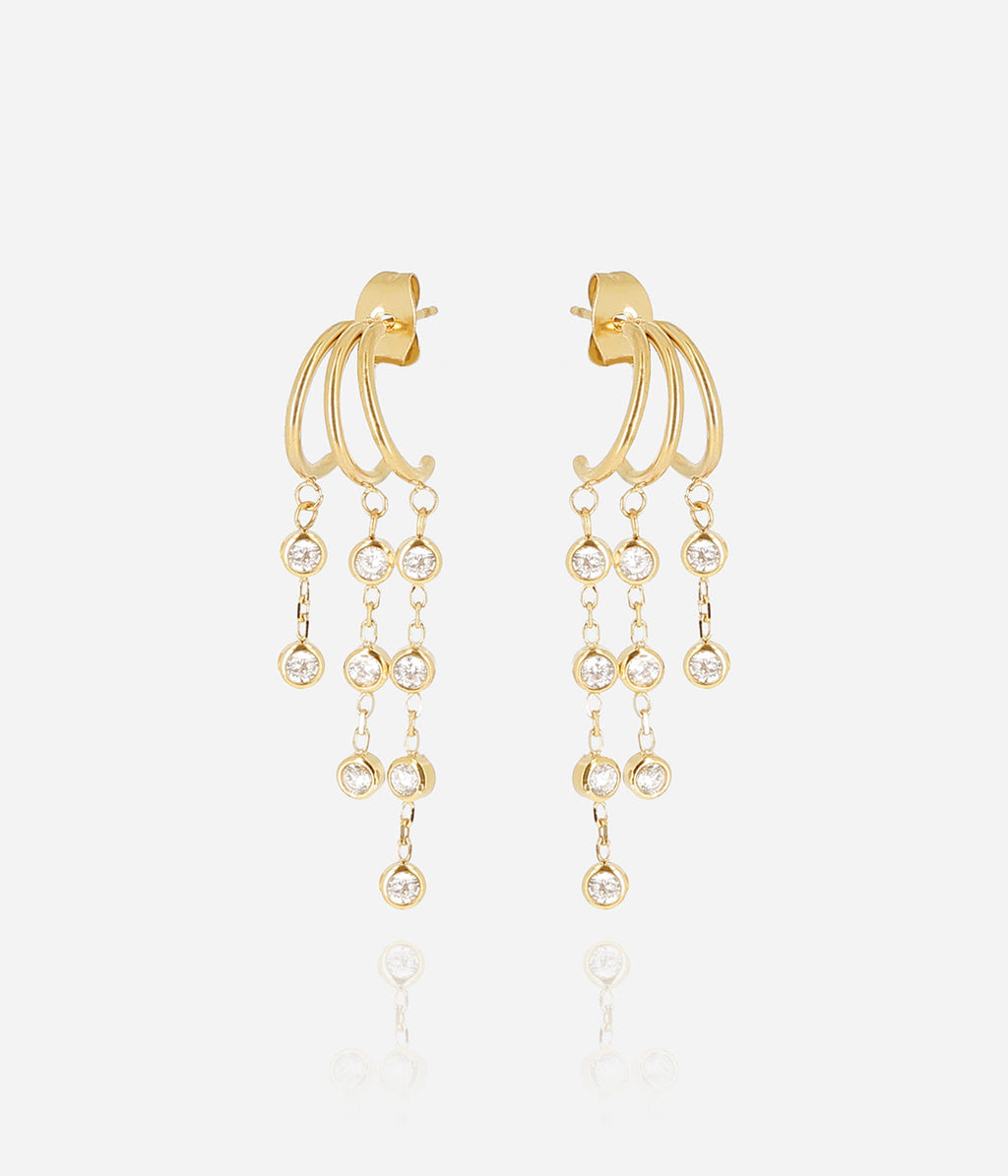 Boucles d'oreilles Teresa ZAG – Multi-créoles 3 anneaux et zirconiums – vue du bijou