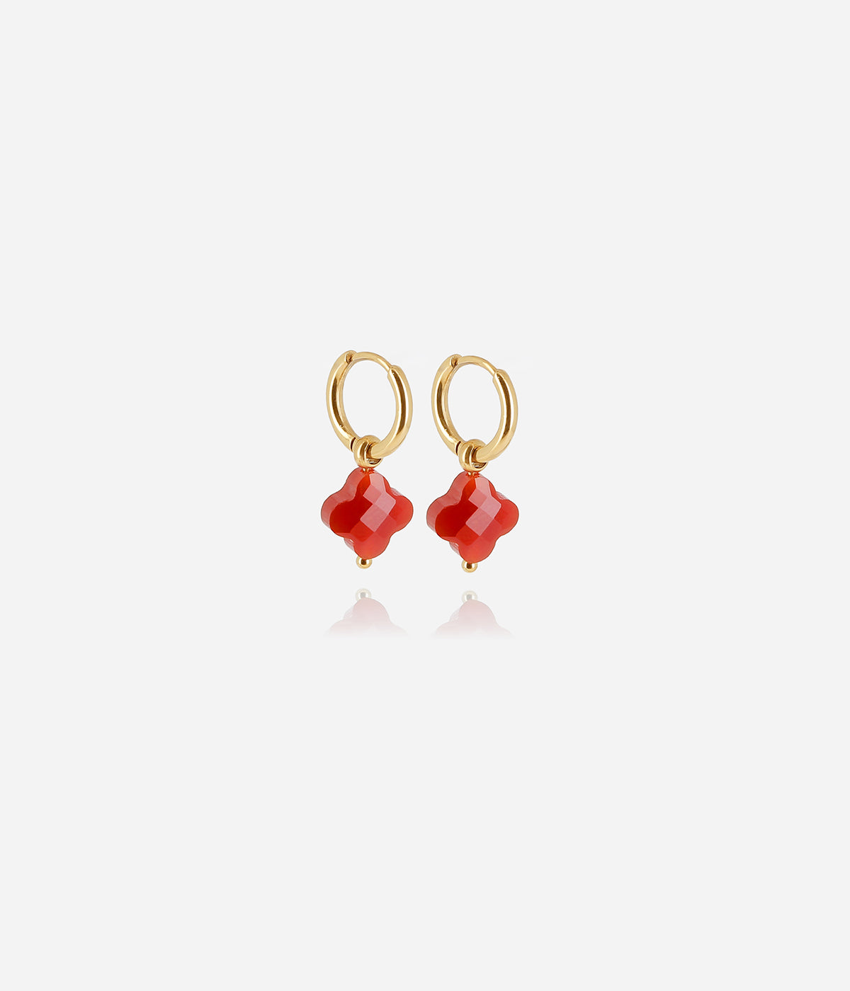 Boucles d'oreilles Velasquez ZAG cornaline acier doré hypoallergénique, bijoux femme