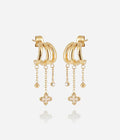 Zag boucles d'oreilles trèfle dorées", "créoles trèfle zirconium", "bijoux trèfle porte-bonheur