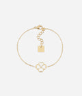 Bracelet Adone Zag, fleur sertie d'un zirconium sur chaîne dorée