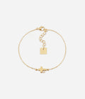 Bracelet Asmar Zag en acier doré à l'or fin, croix et zirconium suspendus