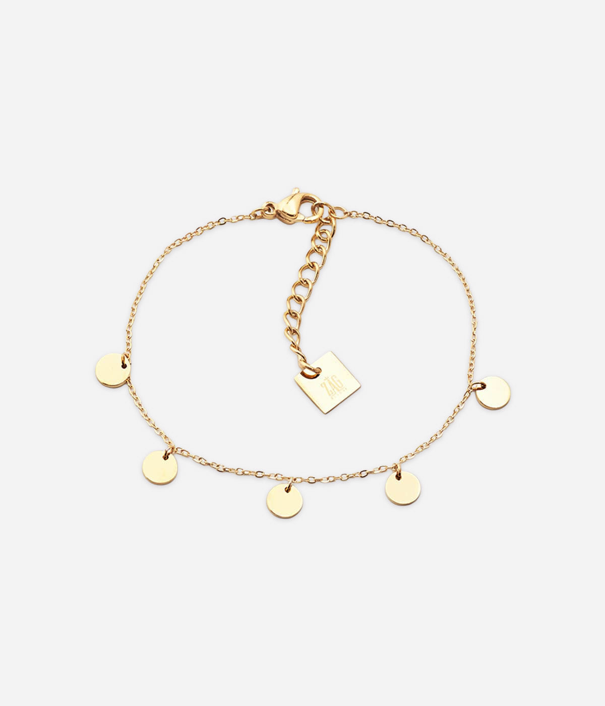 Bracelet Confettis Zag, chaînette dorée et petites pampilles plates