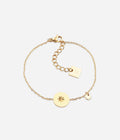 Bracelet El Paso Zag, petite médaille et pampille sur chaînette dorée