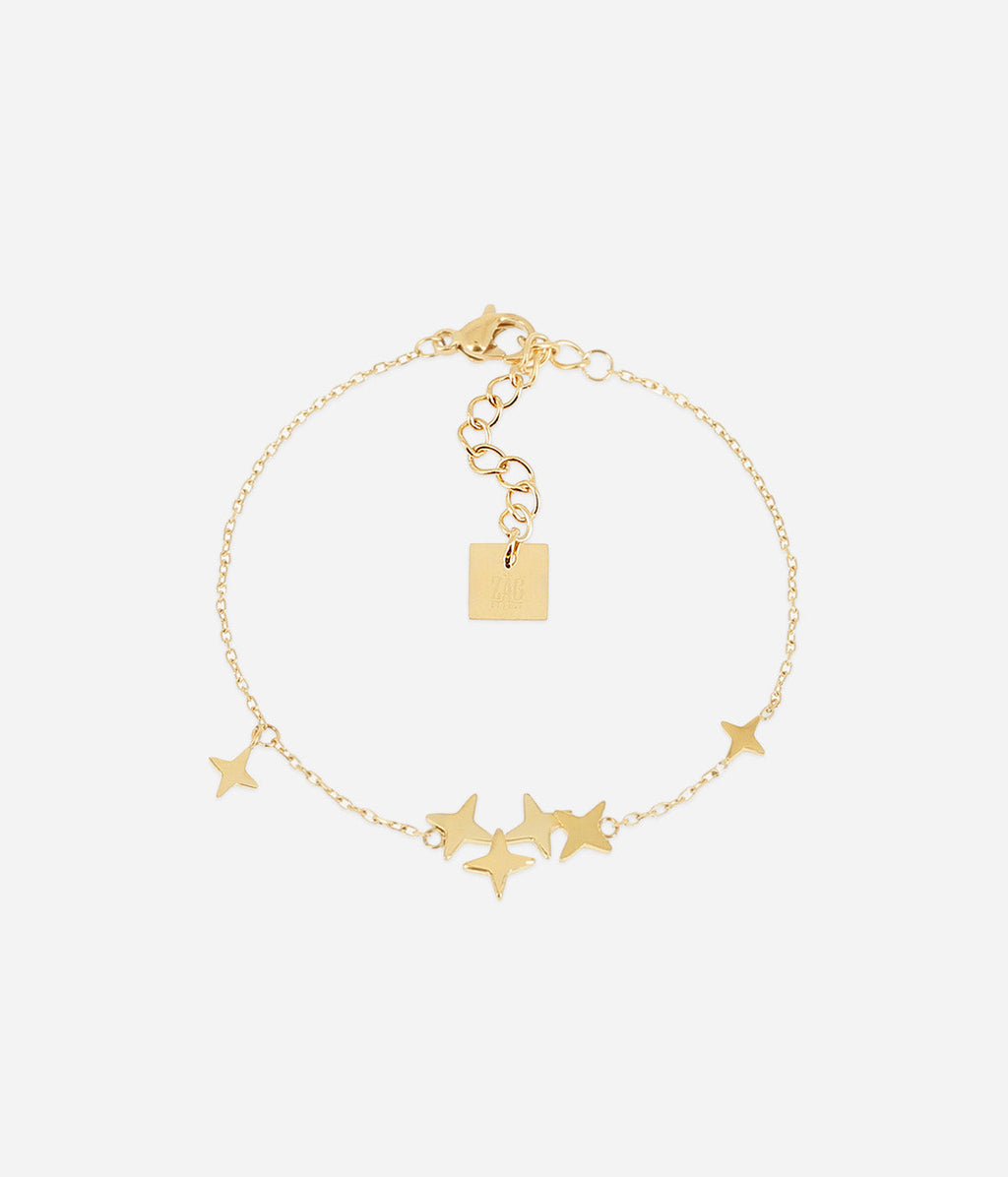 Bracelet Massimo Zag, chaîne dorée sertie de petites étoiles