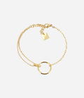 Bracelet Mini Piplette Zag, chaînette dorée à l'or fin et petit pendentif cercle