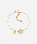 Bracelet Santa Sofia Zag, médaille gravée et pampille sur chaînette en acier doré