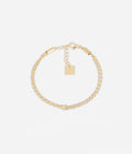 Bracelet Zeta Zag, double rang croisé en acier doré à l'or fin