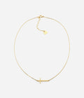 Collier Spirit Zag, croix horizontale sur chaîne fine en acier doré