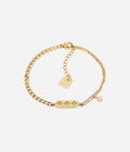 Bracelet Lassie ZAG – Plaque étoile gravée sur chaîne acier doré or fin, vue face