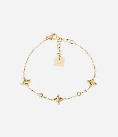 Bracelet Manhattan ZAG – Maille américaine acier doré or fin, vue face