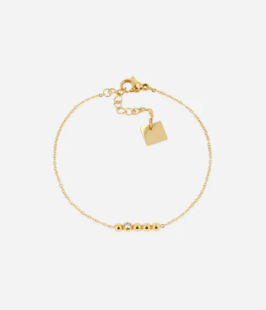 Bracelet Muri ZAG – Perles acier et zirconium scintillant, vue face