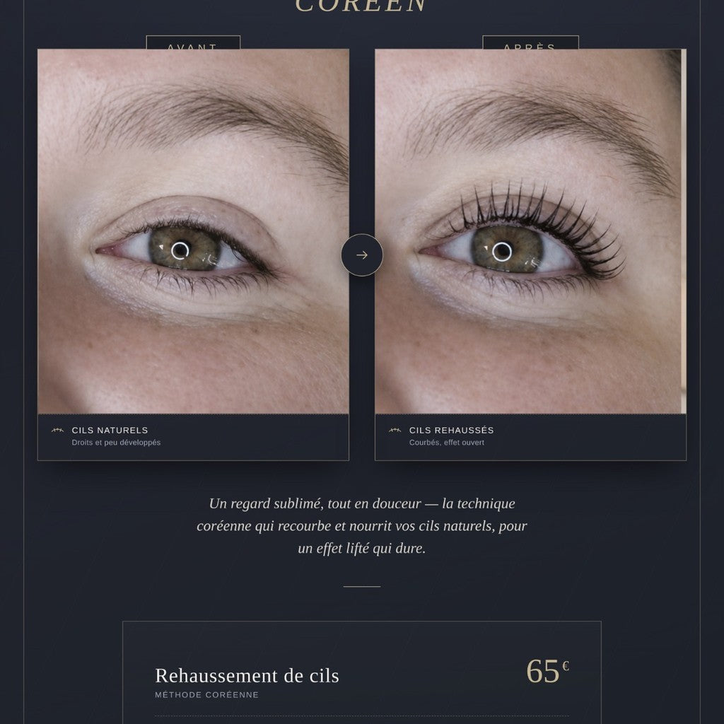 Rehaussement de cils coréen à Saint-Quentin, regard ouvert et naturel sans extensions