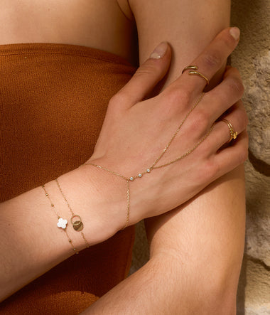 Bracelet Velasquez ZAG Œil de Tigre – Chaîne chapelet acier doré, pierre naturelle 8mm, 15cm + 3cm réglage.