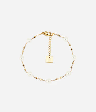 Bracelet Zoé ZAG – Chaînette dorée et pierre fine naturelle, vue face